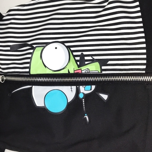 Nickelodeon hot topic Invader Zim GIR Split Stripe Shortalls XL - Picture 6 of 9